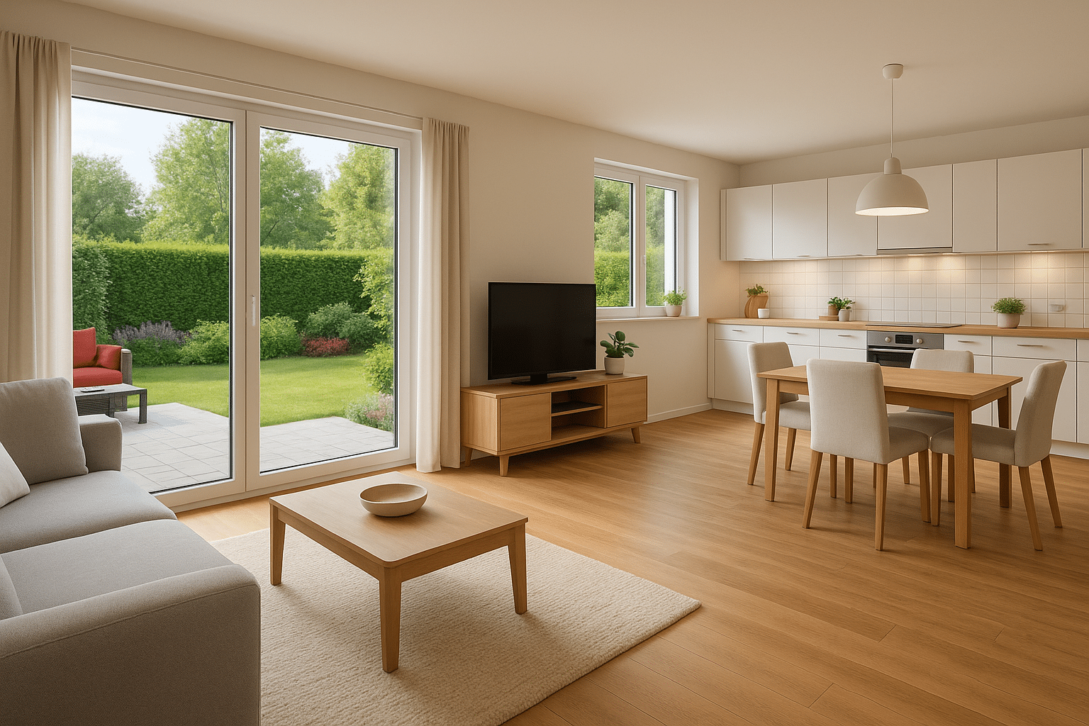 Wohn und Essbereich EG - Visualisierung